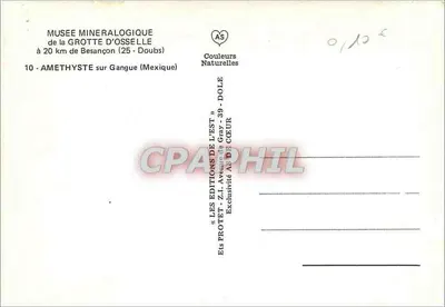 Ametryt na Gangie — Muzeum Mineralogiczne w Grotach Osseille — Wydawnictwo Protet — Rewers