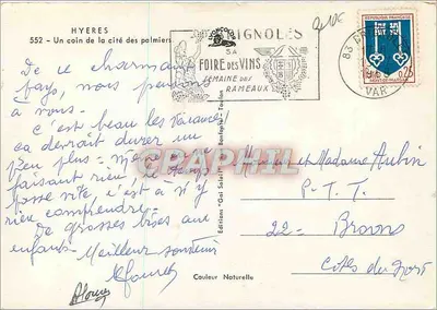 Hyères - Um canto da cidade dos palmeiras — Edições 'Gai Soleil' n°552 — Verso