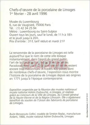 Vaso de porcelana de Limoges — Exposição no Museu do Luxembourg — 1996 — Verso