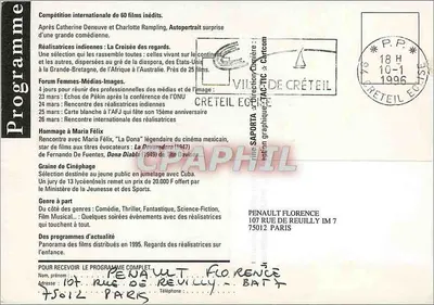 Festival Internacional de Filmes de Mulheres — Créteil, 22-31 março 1996 — Editor: Maison des Arts — Verso