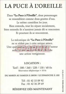 Jean-Paul Belmondo w "La Puce à l'Oreille" — Wariacje 1996, TFI, RTL — Rewers