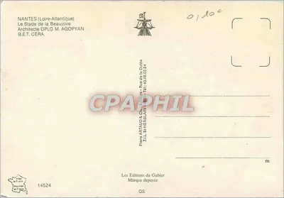 Stadion Beaujoire — Nantes, Loire-Atlantique — Les Editions du Gabier — Rewers