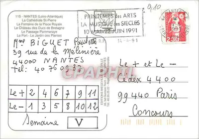 NANTES — vista panorámica — Ediciones de los Arte — Reverso