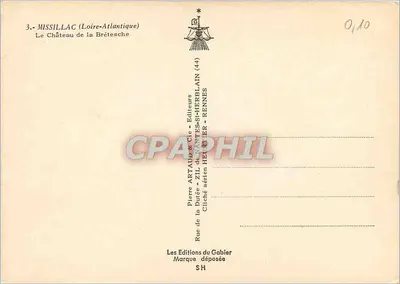 Missillac (Loire-Atlantique) — O Castelo da Brétèche — Edições Pierre Artaud & Cie — Verso