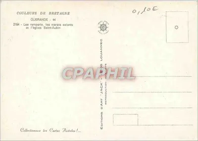 Guerande — Los muros de la ciudad, los salineros y la iglesia de San Aubin — Ediciones Jack — Reverso