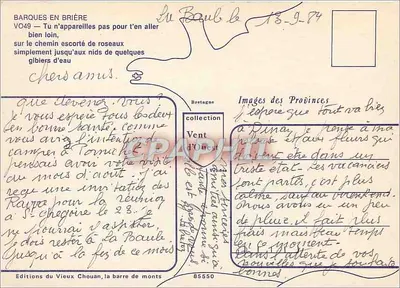 Barca a vela en Brière - Bretaña - Ediciones del Viejo Chouan — Reverso