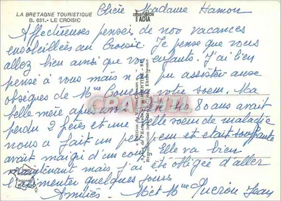 Le Croisic — vista del puerto, playa y muelle — editor La Bretagne Touristique, n° B. 631 — Reverso
