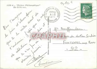 Preghiera di Oléron — Edizione Castello di Oléron — n°1228 A — Verso