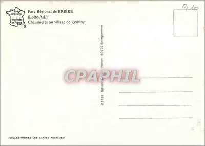 Chaumières au village de Kerhinet — Parc Régional de Brière — Édition Pierron — Verso