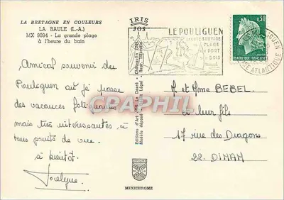La Baule (L.A.) — A grande praia na hora do banho — Edições de Arte Jos La Désiré — Verso