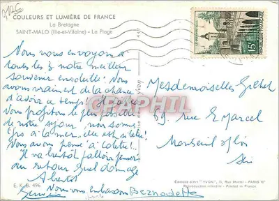 Saint-Malo — La Plage — Éditions d'Art YVON — Verso