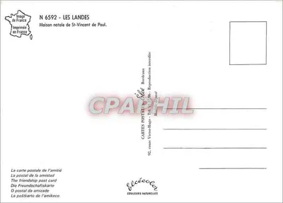 Casa natal de Santo Vicente de Paulo — Elcée — Editor Elcée, n° 6592 — Verso