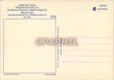 Rocamadour (Lot) — Velha cidade-forte, famosa desde a Idade Média — IRIS, n° 460752 — Verso