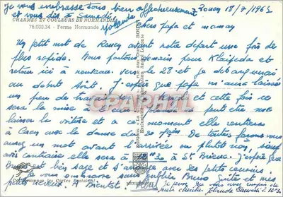 Fazenda Normanda — Charmes e Couleurs — edições La Cigogne, n° 76.000.34 — Verso
