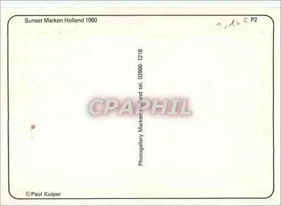 Sunset Marken Holland 1980 — Fotografia de Paul Kuiper — editor Photogallery Marken Holland — Verso