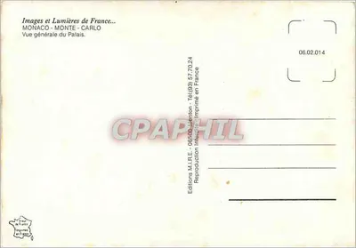 Mônaco - Monte Carlo — Visão geral do Palácio — Edições M.I.R.E. — Verso