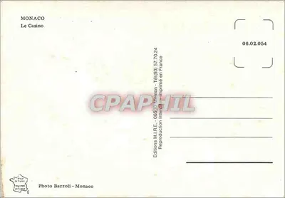 Mônaco — O Casino — Edições Bazzoli — Verso