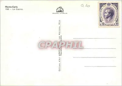 Monte-Carlo — O Casino — Edições de Arte Montluçon — Verso