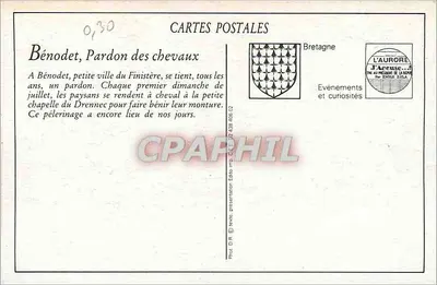 Bénodet — La Processione dei Cavalli al Drennec — Edizione dell'Hotel Grand, Boissel — Verso