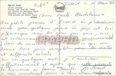 Vista aérea da cidade de Izmir — a partir do monte Pagus — editor Ege'nin İncisi — Verso