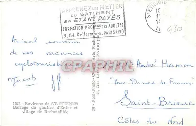 Zbiornik w dolinie Piekielnego i wieś Rochetaillée — Okolice Saint-Étienne — wydawca Cap — Rewers