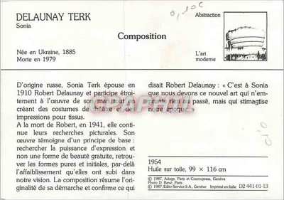Composição abstrata — Sonia Delaunay Terk — Editor Adagp, Paris, n° D2 441-01-13 — Verso