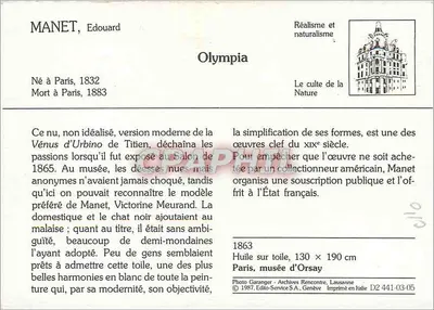 Olympia — schilderij van Manet — Édito-Service S.A., Genève — Achterkant