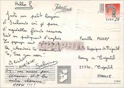 Piękna Irlandia — John Hindle Original — nr 2/862 — Rewers