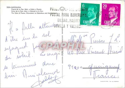 Port de la Paz, Pomnik Kolumba i Port — Barcelonie — Rewers