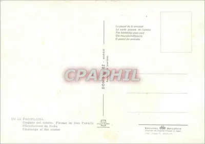 Pamplona — Strzał z fuzji — Wydawnictwo Domínguez, Madryt — Rewers