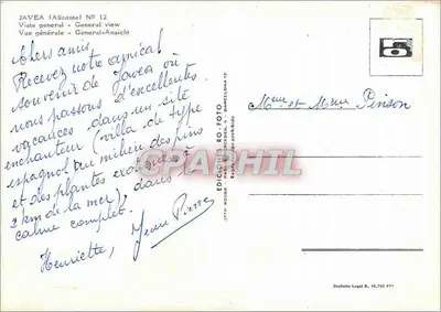 Jávea (Alicante) — Ogólny widok — Wydawnictwo Ro-Foto, nr 12 — Rewers