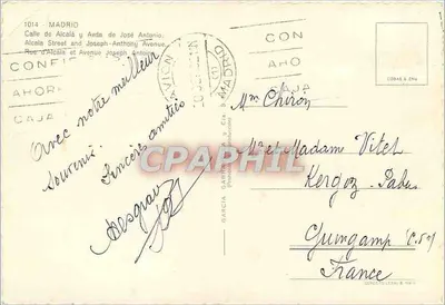 Madryt — widok ulicy Alcalá — wydawca García & Cía, nr 1014 — Rewers