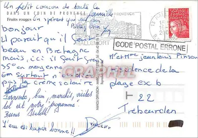 Mercado de frutas vermelhas — Provence — editor Aux Quatre Saisons — Verso