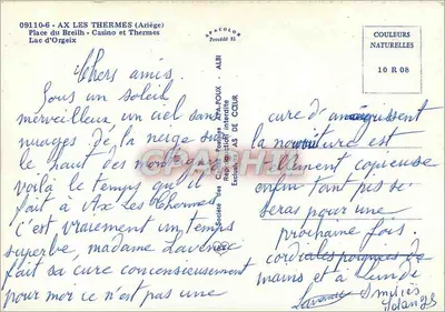 Ax les Thermes — Paisagens e cura balnear — Carta postal Bilhete postal antigo-POUX — Verso