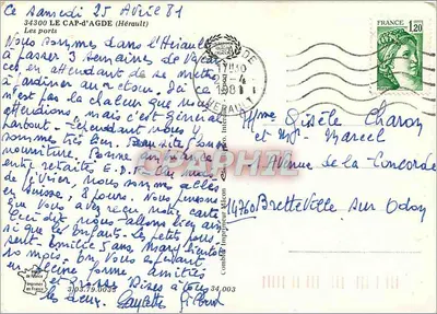 Port turystyczny w Le Cap-d'Agde — widok z palmami — wydawca Cing — Rewers