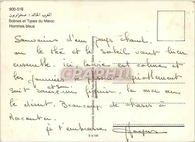 Uomini blu — Scene e Tipi del Marocco — editore Anglues & Cie, Serie 900-518 — Verso
