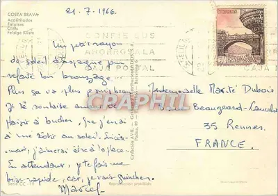 Costa Brava — Obrzeża — Wydawca Créación AVIL, seria CC-19 — Rewers