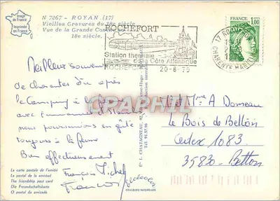 Royan au 18e siècle — Vue de la Grande Conche — Éditeur N 7267 — Verso