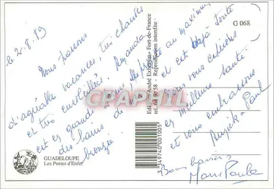 Guadalupe, Portas do Inferno — Éditions André Extrayac — Verso