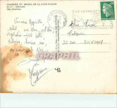 Cable-car van Nizza — algemene uitzicht — Uitgave Y.P.A. Nizza — Achterkant