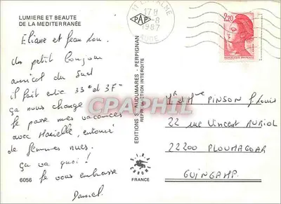 La Grande Bleue — Wydawca: Wydawnictwo S. Audumares, n°6056 — Rewers