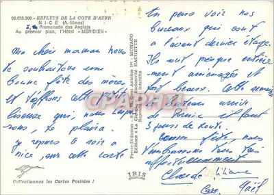 Nice - Promenade des Anglais — Hotel Meridien e Casino Ruehl — editor IRIS — Verso