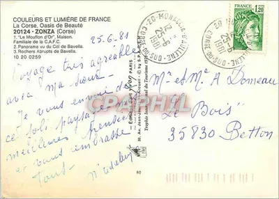 ZONZA — A Corça, Oasis de Beleza — Éditions d'Art Yvan — Verso