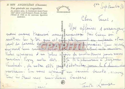 Angoulême — Ogólny widok na katedrę św. Piotra (XII wiek) i zamek — Wydawca Élé — Rewers