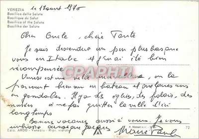 Wenecja — Bazylika Salutki — wyd. ARDO, n° 72 — Rewers