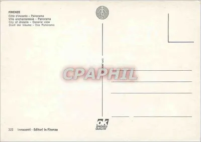 Florence — widok panoramiczny — Innocenti - Editori in Firenze, nr 322 — Rewers