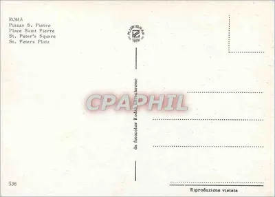 Piazza San Pietro — vista aérea — Plurigrafe Terni, n° 536 — Verso