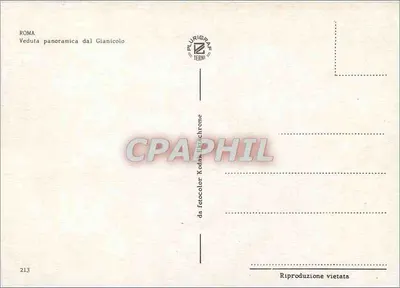 रोमा — जियानिकोलो से व्यापक दृश्य — प्लुरिग्रावे टर्नी संख्या 213 — पीछे