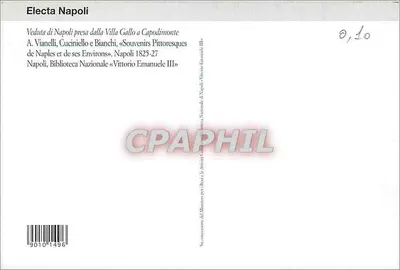 Widok Neapolu — z Villa Gallo w Capodimonte — wydawca A. Vianelli, Cuciniello & Bianchi, seria «Souvenirs Pittoresques» — Rewers