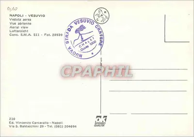 Vesúvio — Vista aérea — Ed. Vincenzo Carcavallo — Verso